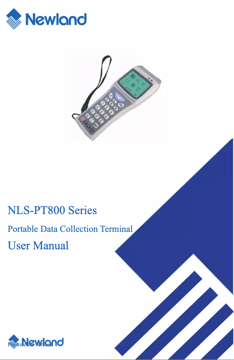 Page 1 of the manual User Manual Newland PT853