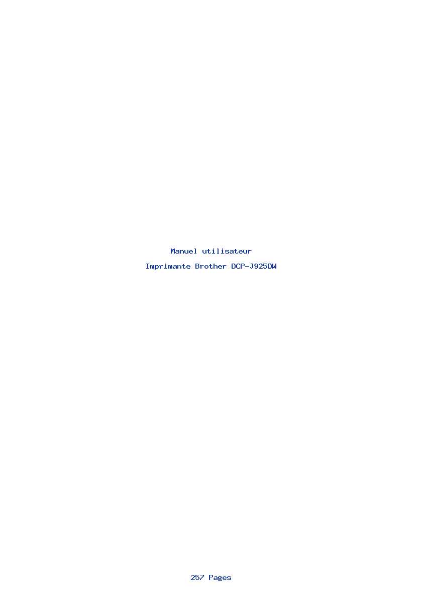 Page 1 de la notice Manuel utilisateur Brother DCP-J925DW