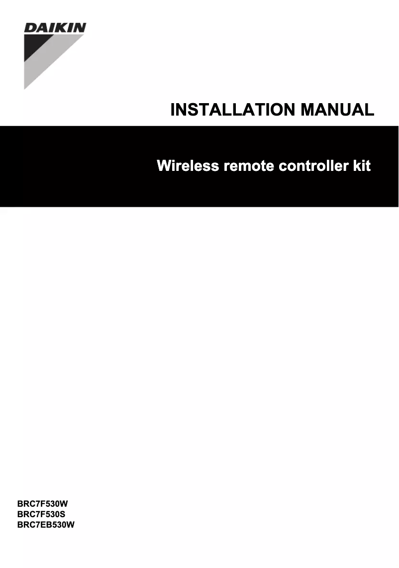 Página 1 del manual Guía de instalación Daikin BRC7F530W