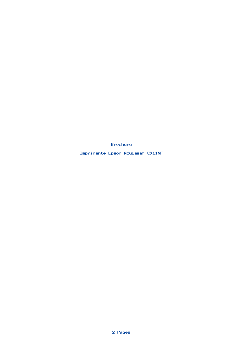 Page 1 de la notice Brochure Epson AcuLaser CX11NF