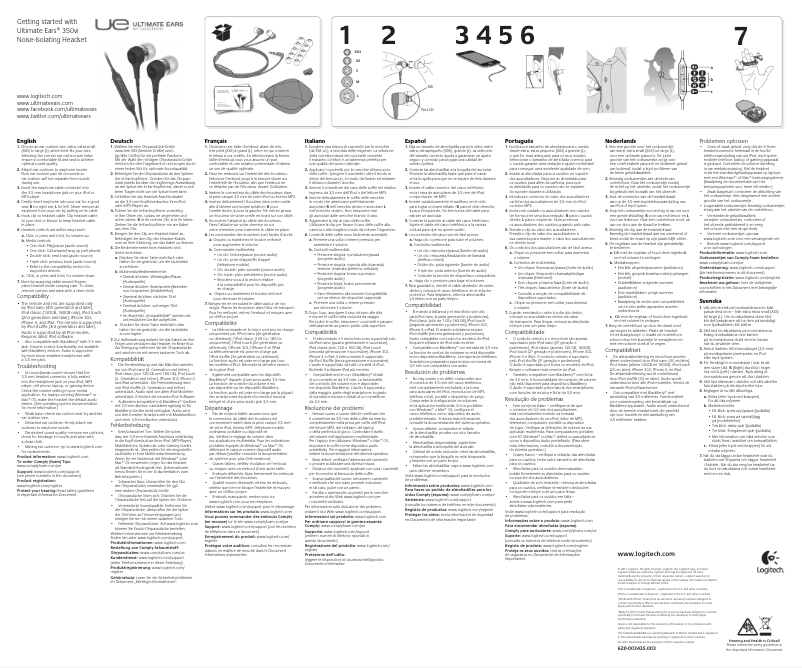 Page 1 de la notice Manuel utilisateur Logitech 350vi