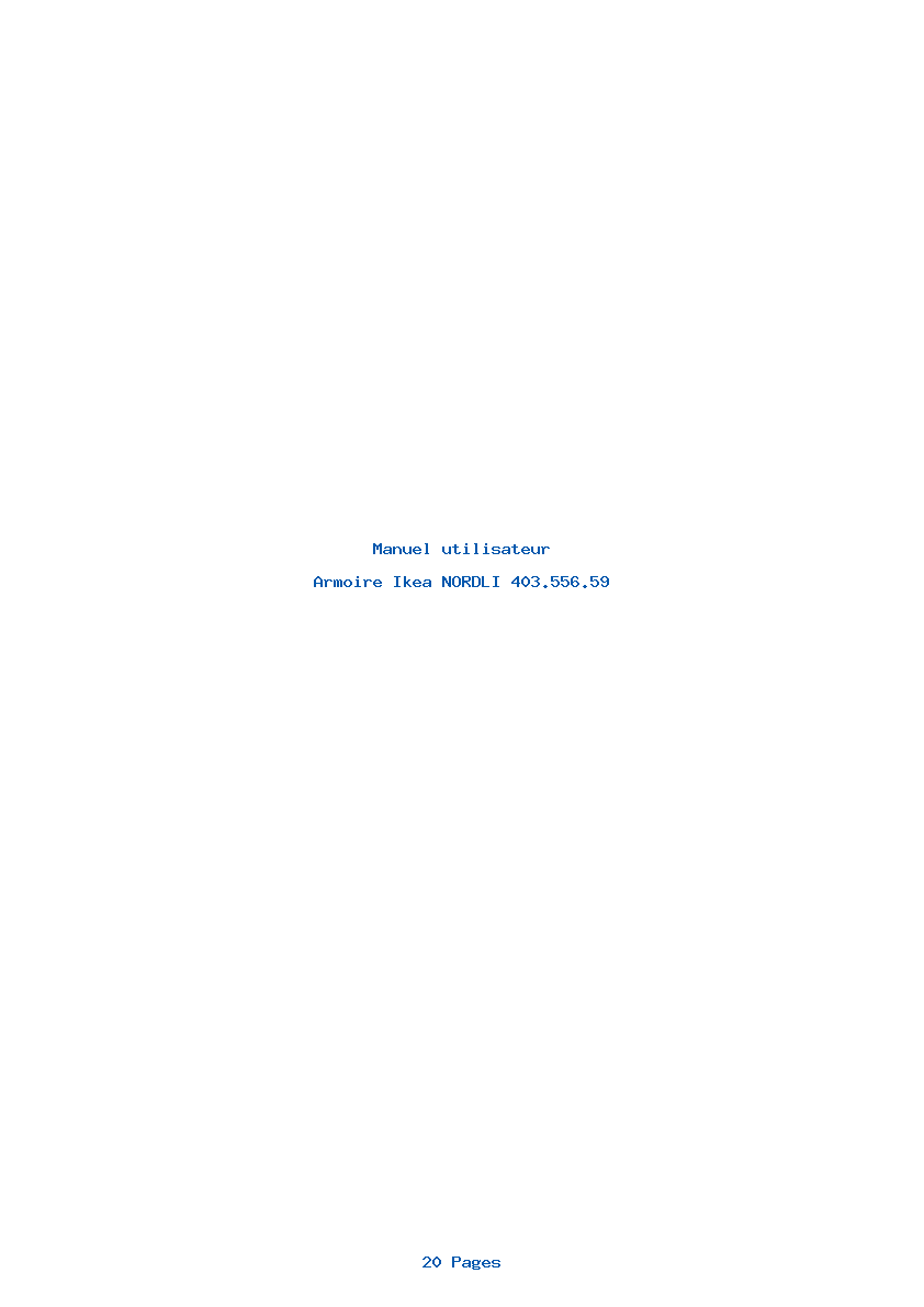 Page 1 de la notice Manuel utilisateur Ikea NORDLI 403.556.59