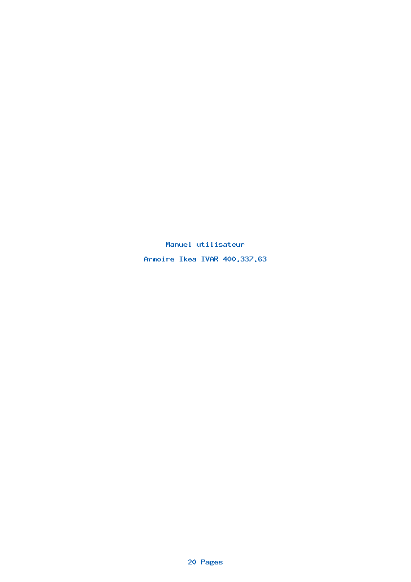 Page 1 de la notice Manuel utilisateur Ikea IVAR 400.337.63