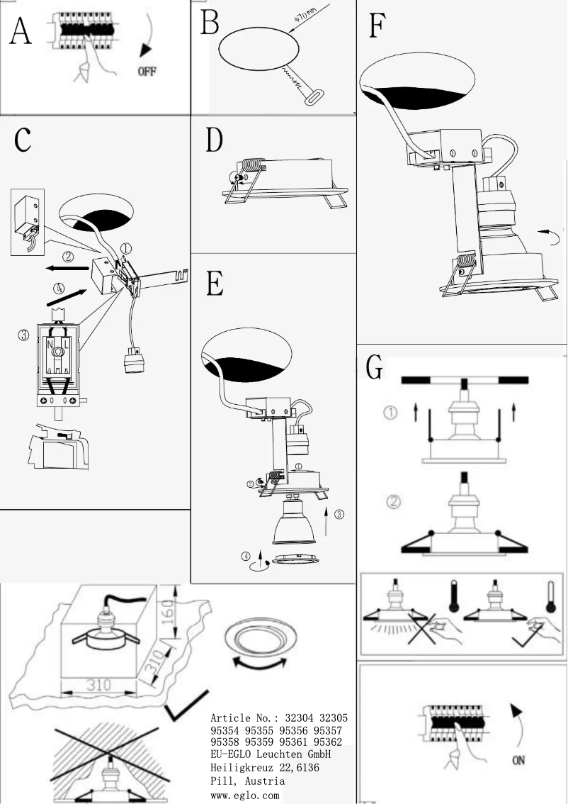 Page 1 de la notice Manuel utilisateur Eglo Tedo