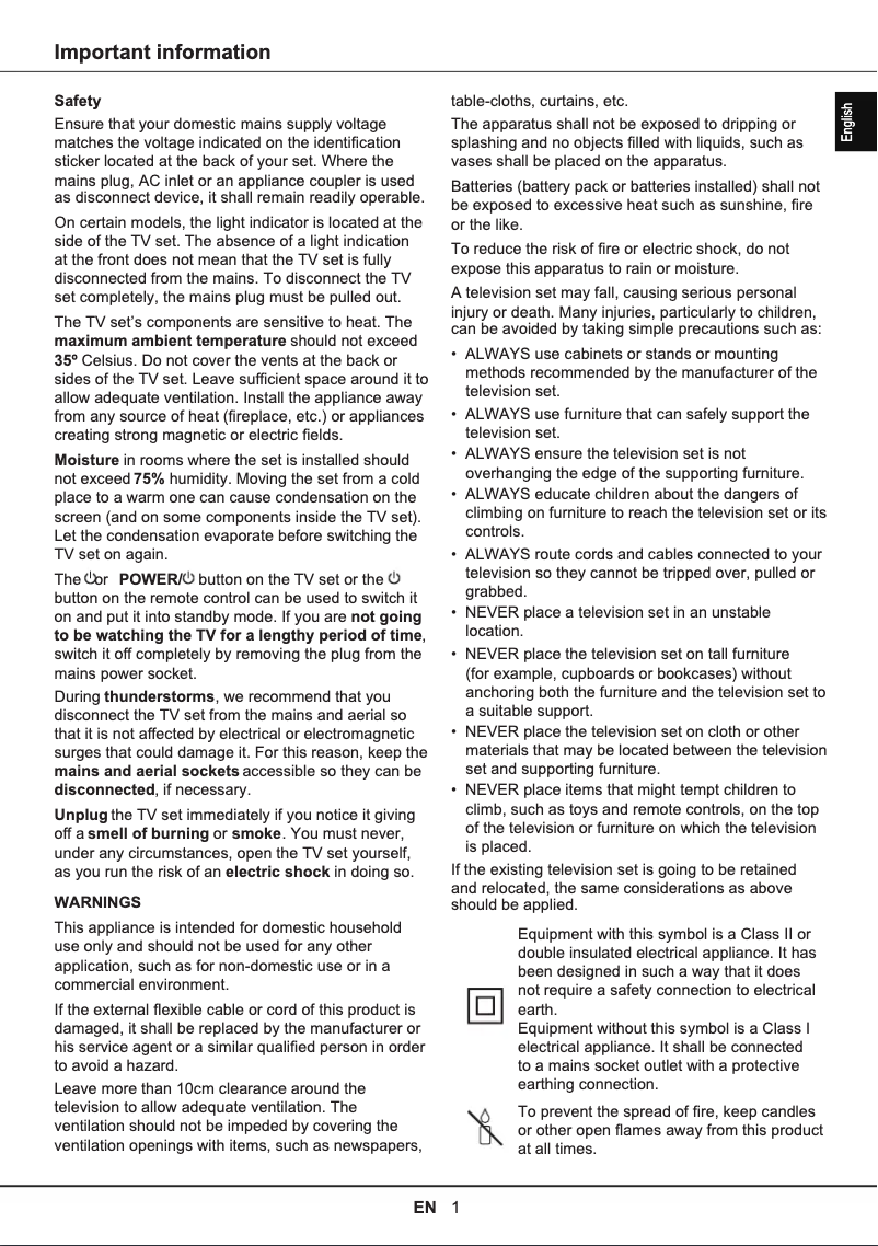 Page 1 de la notice Manuel utilisateur TCL 43QLED820