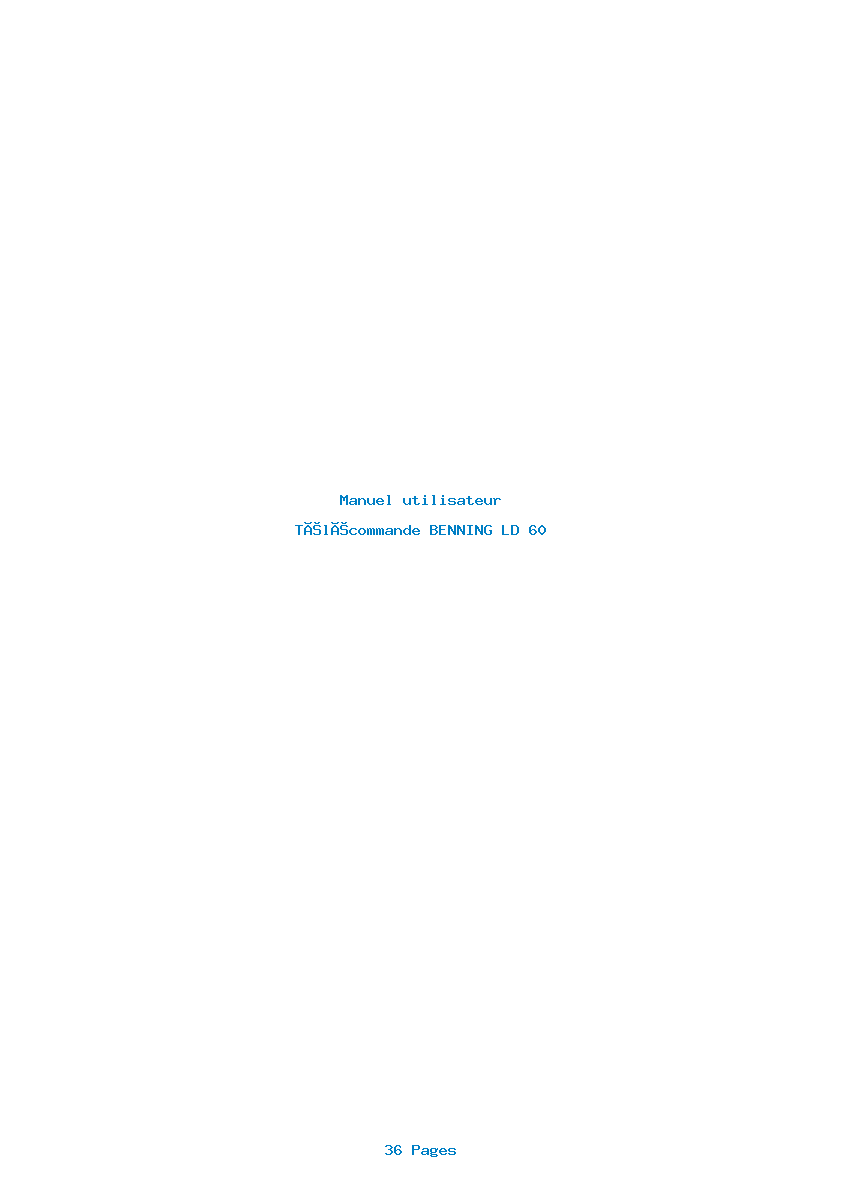 Page 1 de la notice Manuel utilisateur BENNING LD 60