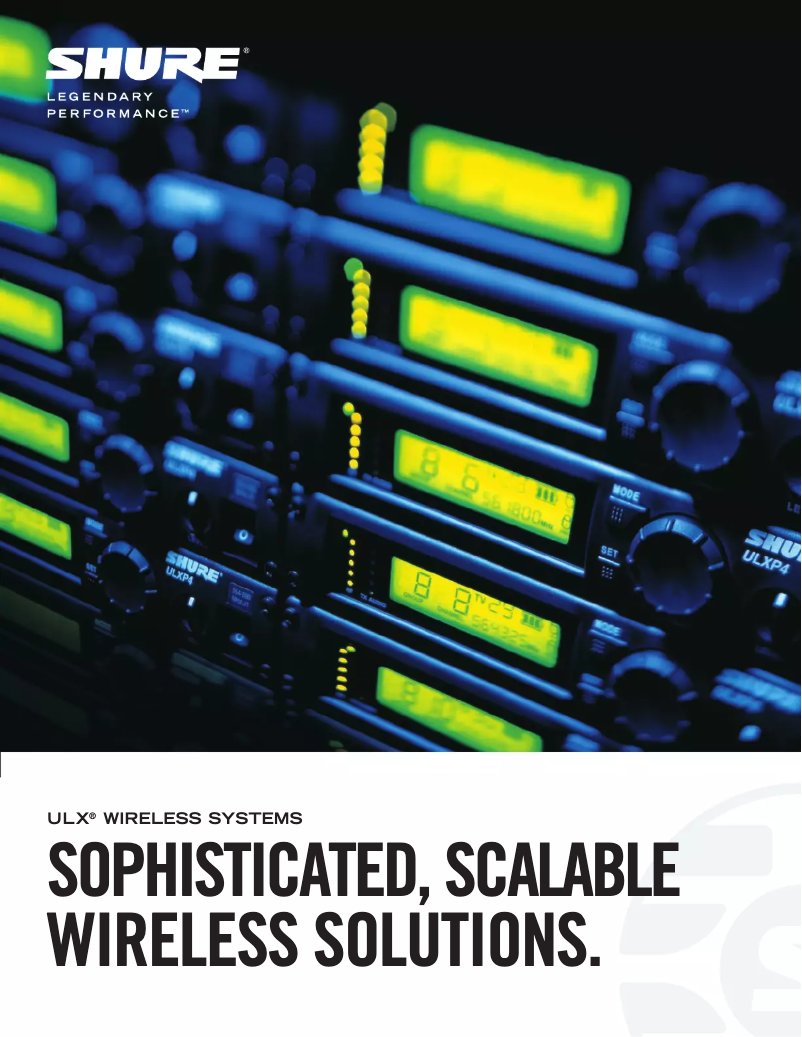 Page 1 de la notice Brochure Shure ULX Wireless System