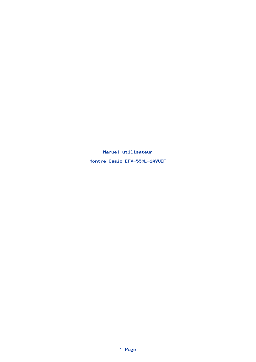 Page 1 de la notice Manuel utilisateur Casio EFV-550L-1AVUEF