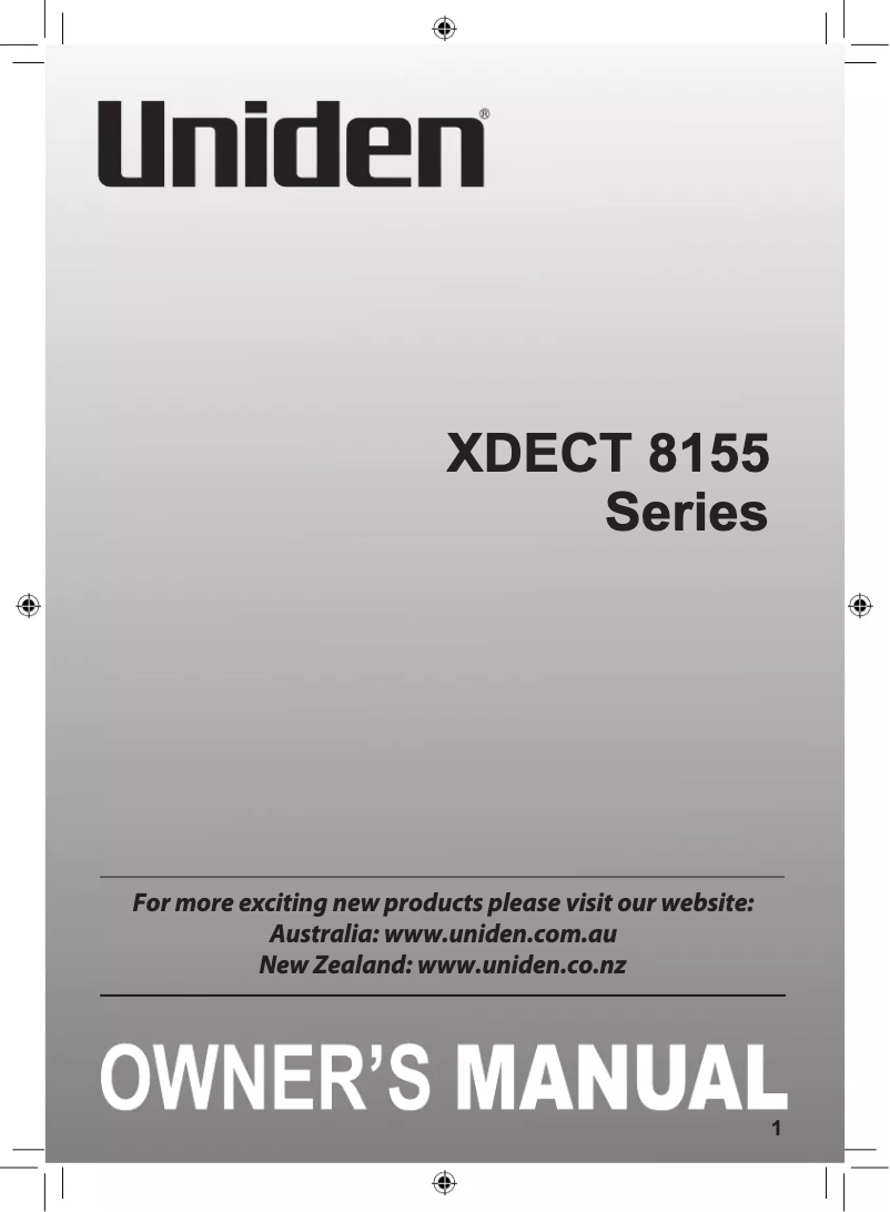 First page image of the manual for XDECT 8155