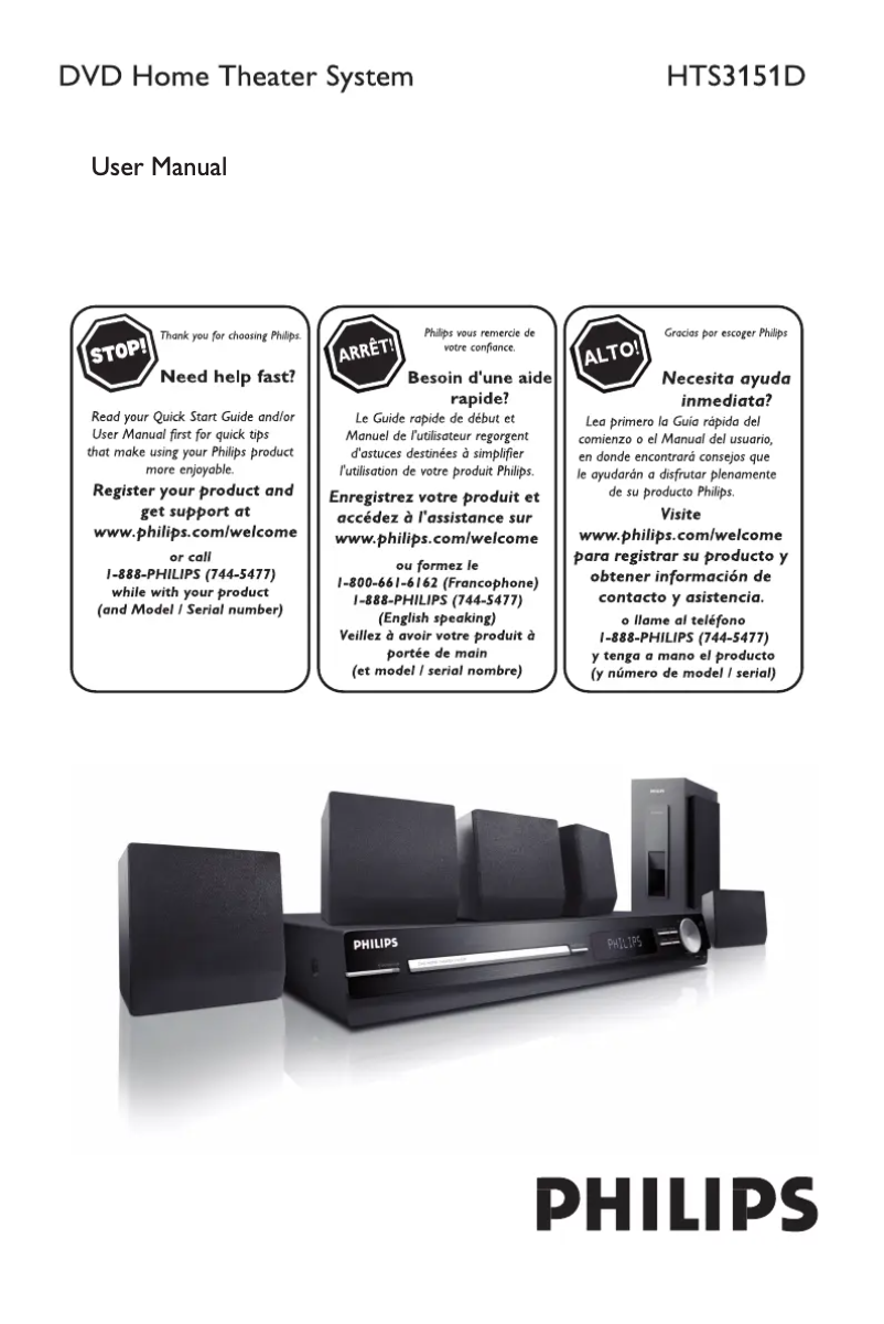 Page n°1 - Manuel utilisateur Philips HTS3151D