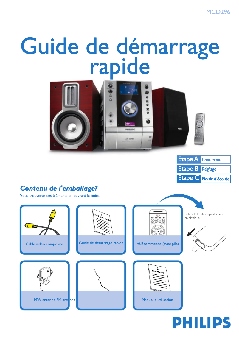 Image de la première page du manuel de l'appareil MCD296