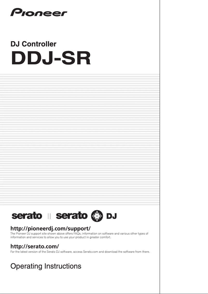 Página 1 del manual Manual de usuario Pioneer DDJ-SR