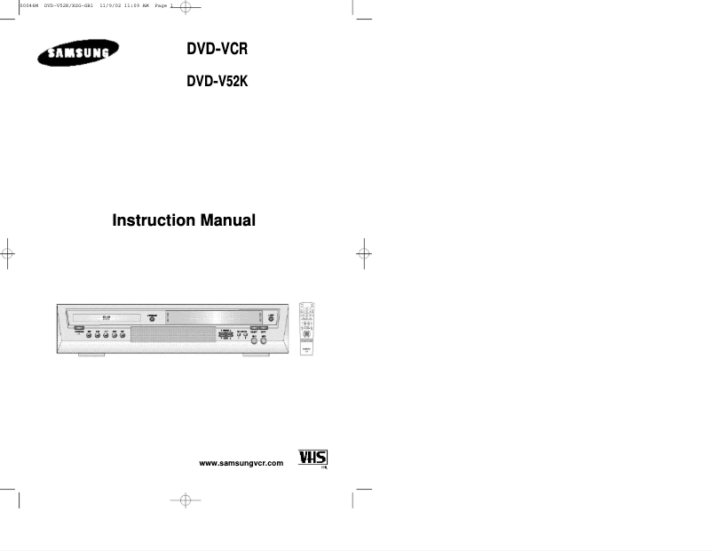 Page 1 de la notice Manuel utilisateur Samsung DVD-V52KV