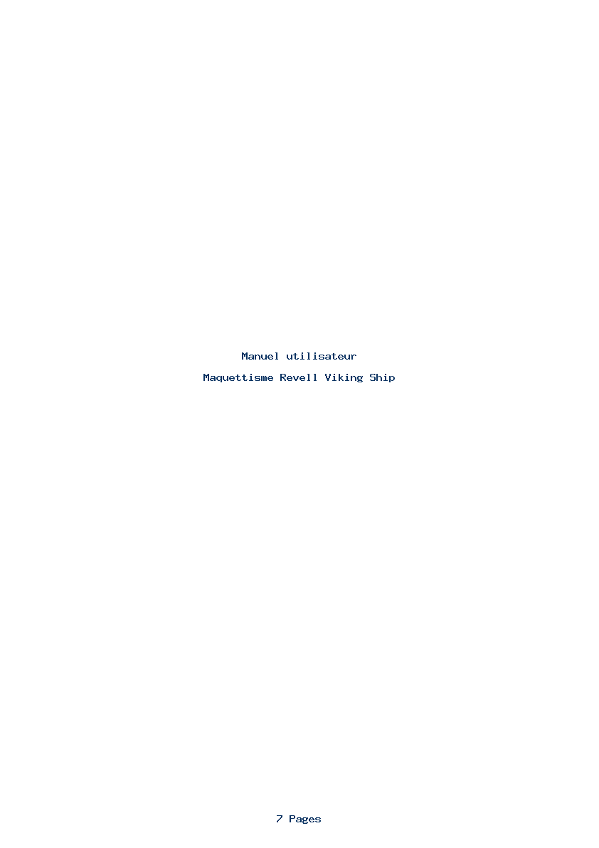 Page 1 de la notice Manuel utilisateur Revell Viking Ship