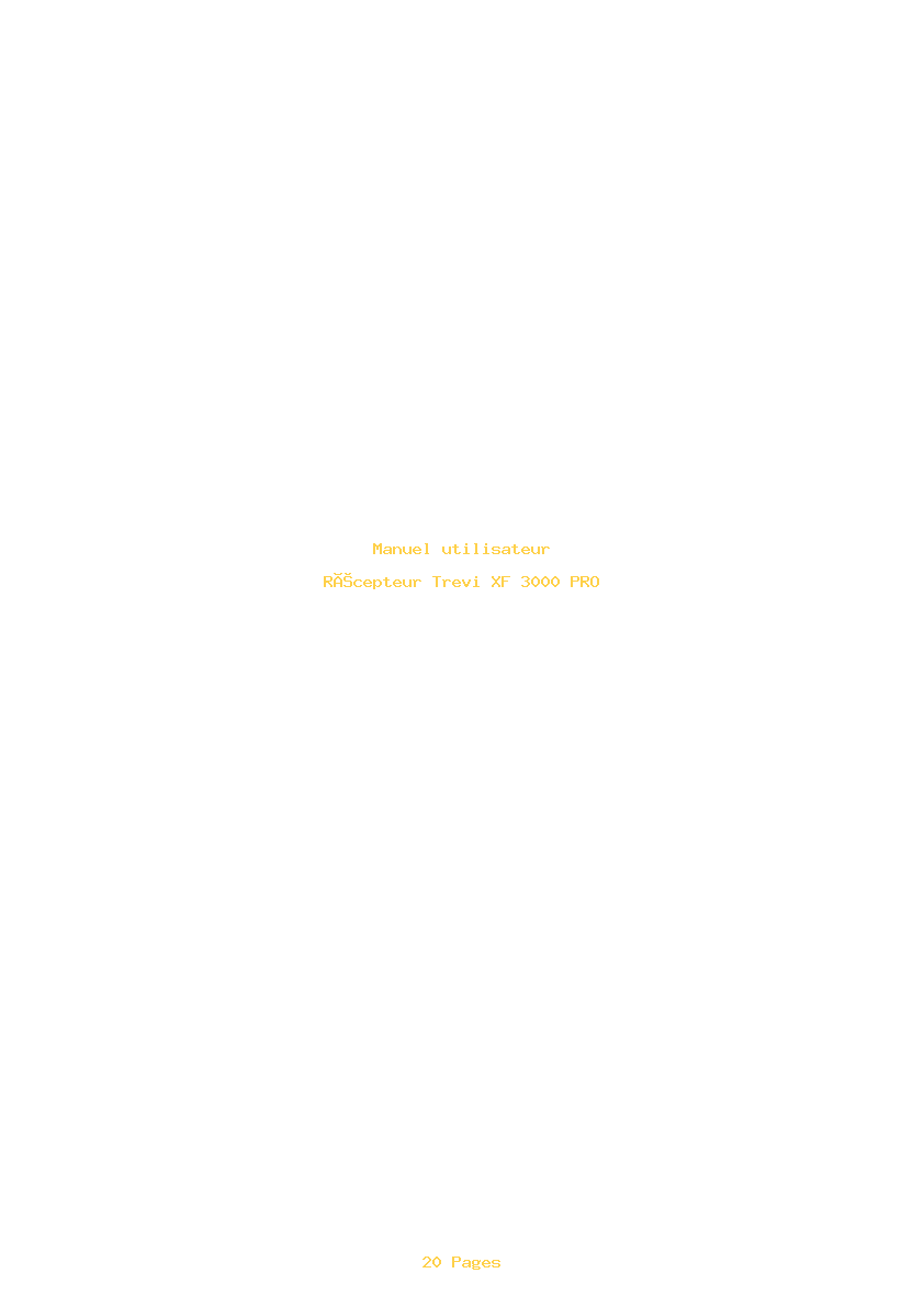 Page 1 de la notice Manuel utilisateur Trevi XF 3000 PRO