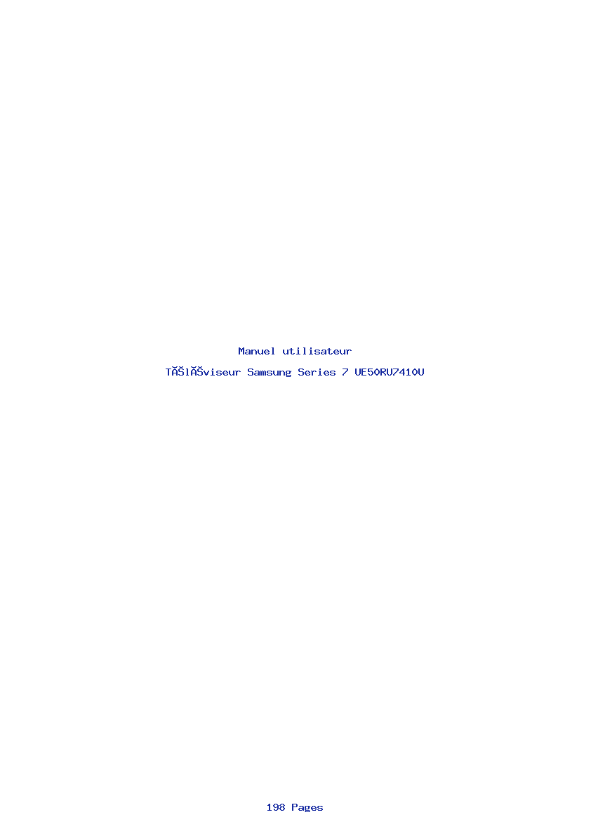Page 1 de la notice Manuel utilisateur Samsung Series 7 UE50RU7410U