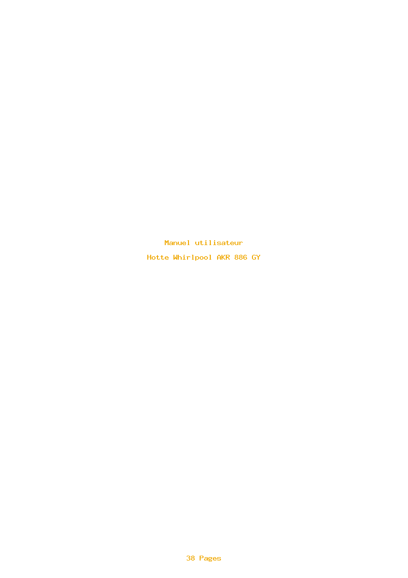 Page 1 de la notice Manuel utilisateur Whirlpool AKR 886 GY