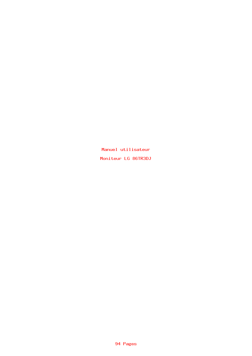 Page 1 de la notice Manuel utilisateur LG 86TR3DJ