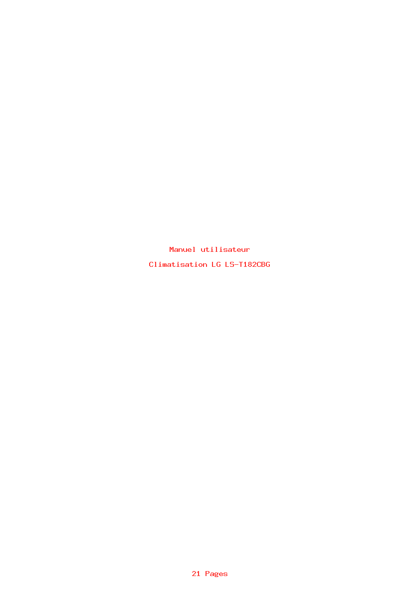 Page 1 de la notice Manuel utilisateur LG LS-T182CBG