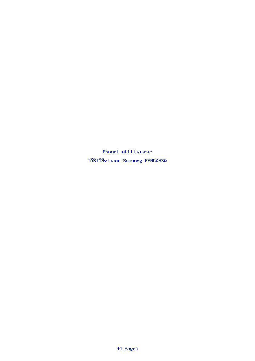 Page 1 de la notice Manuel utilisateur Samsung PPM50H3Q