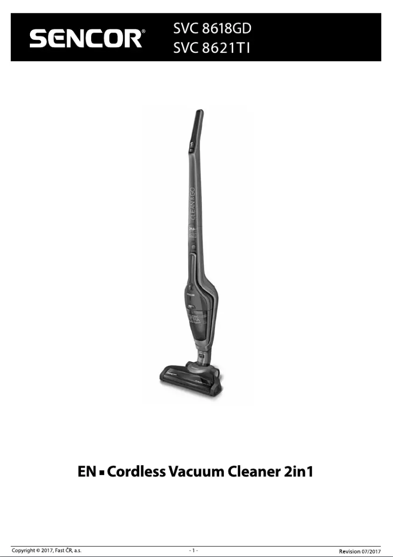 Page 1 de la notice Manuel utilisateur Sencor SVC 8621TI