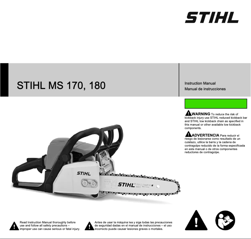 Page 1 de la notice Manuel utilisateur Stihl MS 170