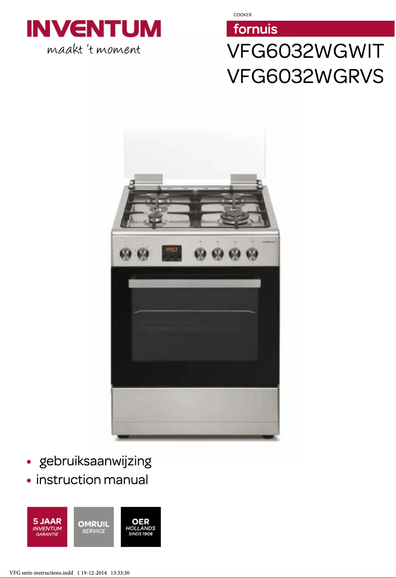 Page 1 de la notice Manuel utilisateur Inventum VFG 6032 WG