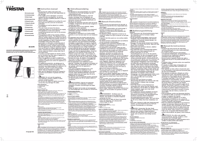 Page 1 de la notice Manuel utilisateur TriStar HD-2359PE