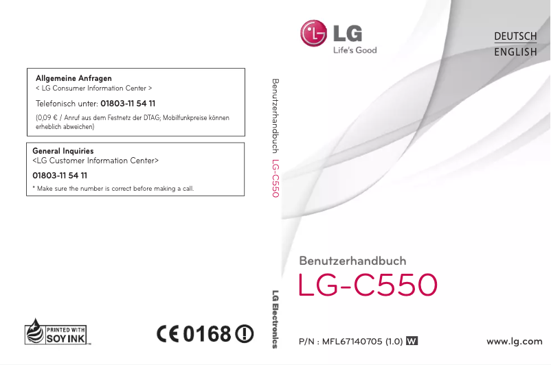 Page 1 de la notice Manuel utilisateur LG Optimus Chat C550