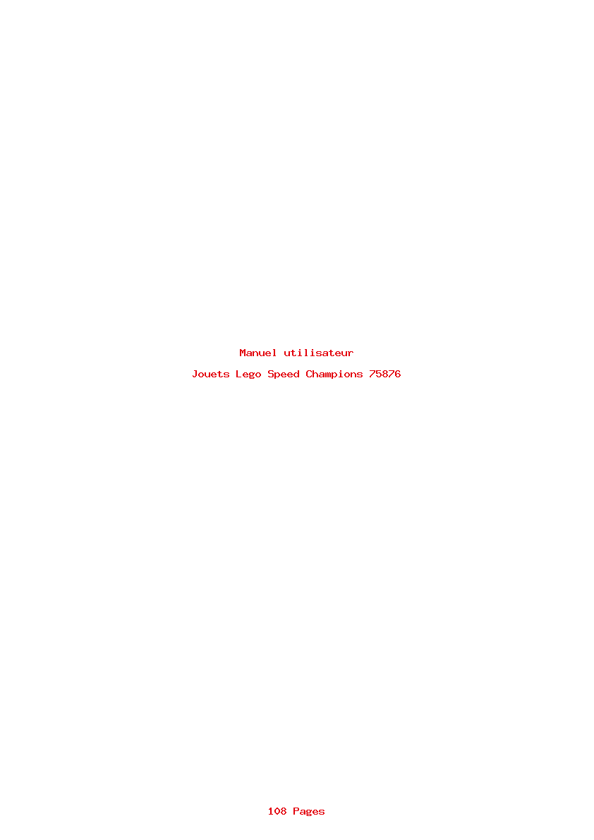 Page 1 de la notice Manuel utilisateur Lego Speed Champions 75876