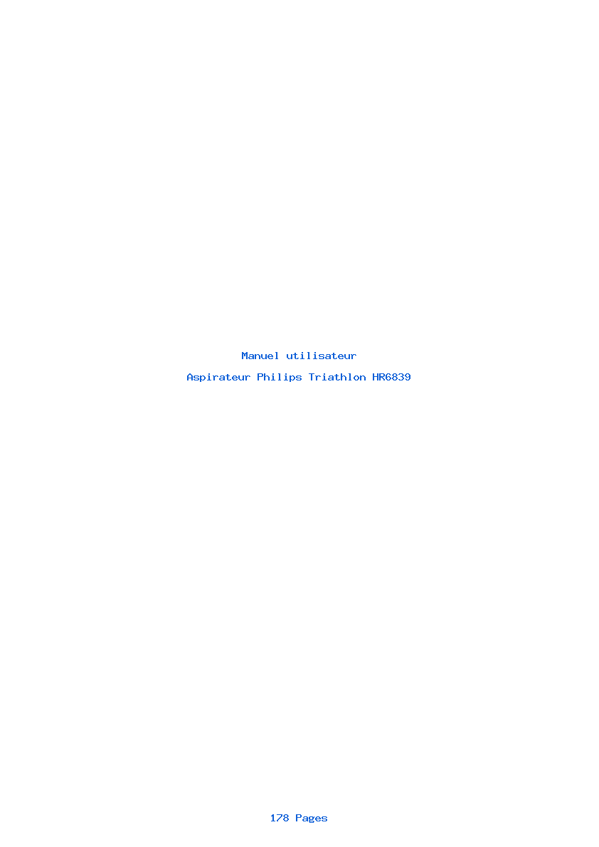 Page 1 de la notice Manuel utilisateur Philips Triathlon HR6839