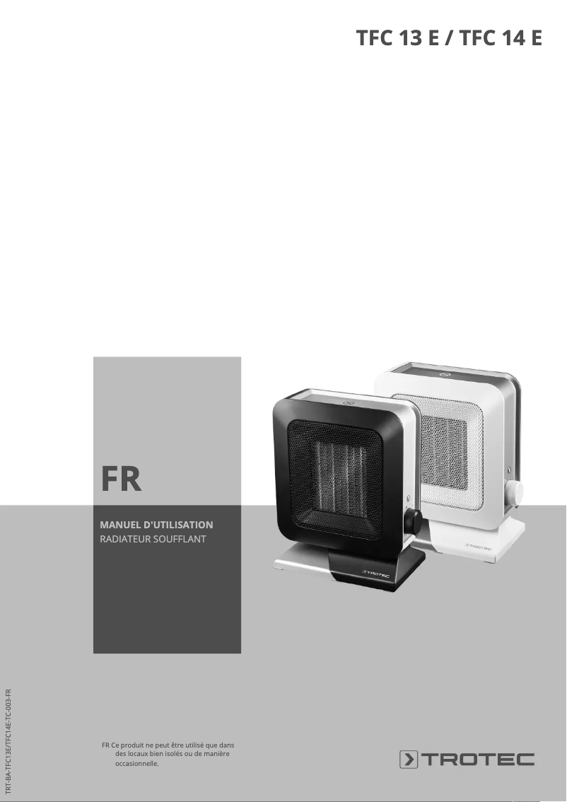 Page 1 de la notice Manuel utilisateur Trotec TFC 14 E