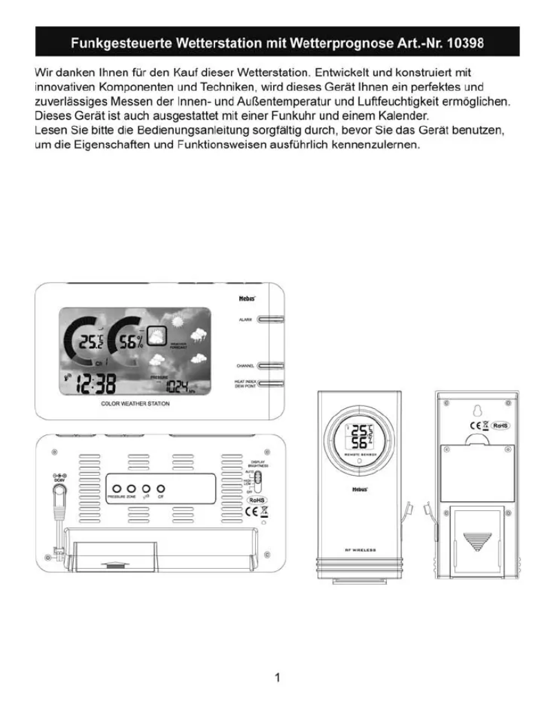 Image de la première page du manuel de l'appareil 10398