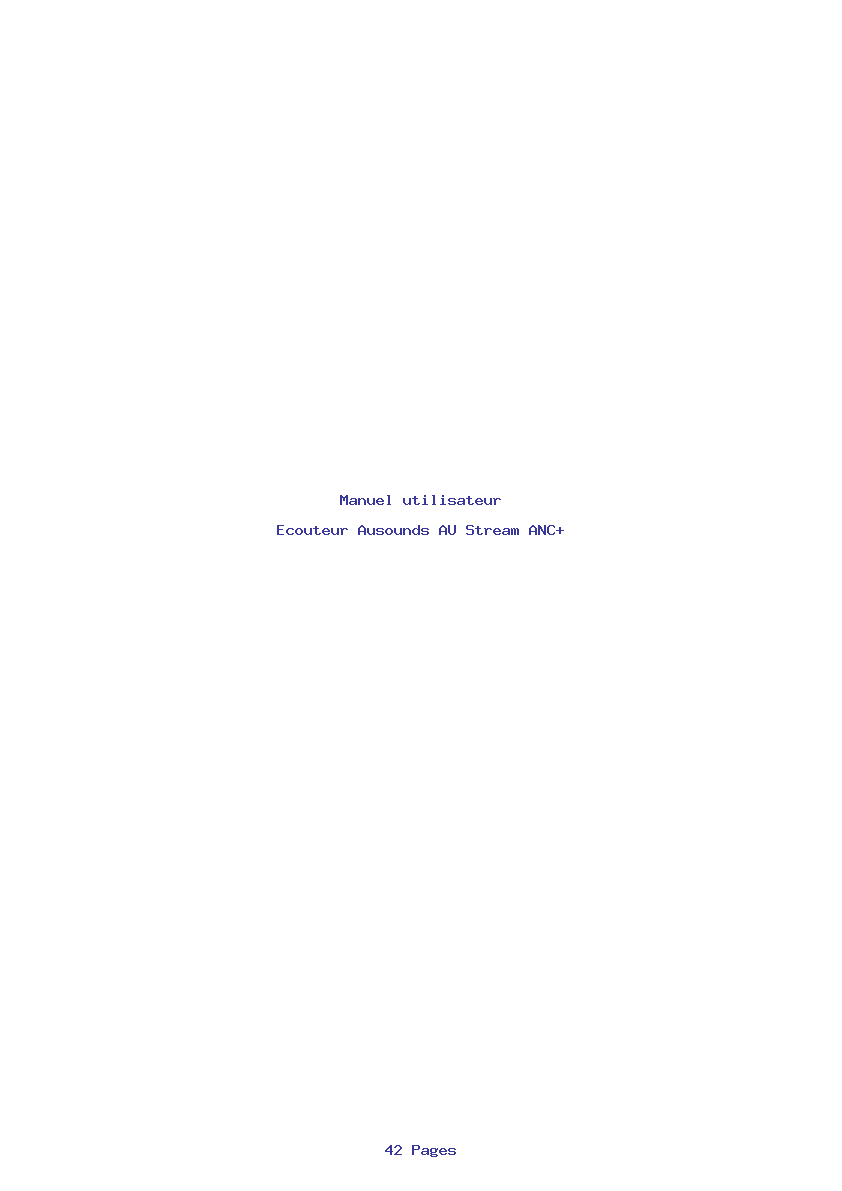 Page 1 de la notice Manuel utilisateur Ausounds AU Stream ANC+