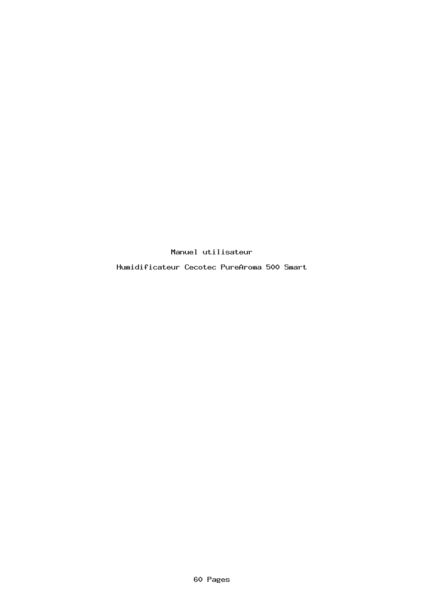 Page 1 de la notice Manuel utilisateur Cecotec PureAroma 500 Smart