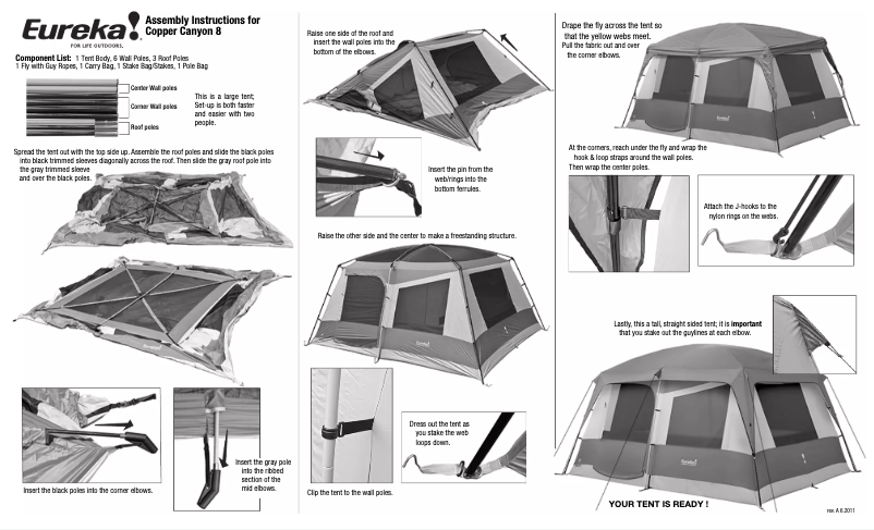 Page 1 de la notice Manuel utilisateur Eureka Copper Canyon 8