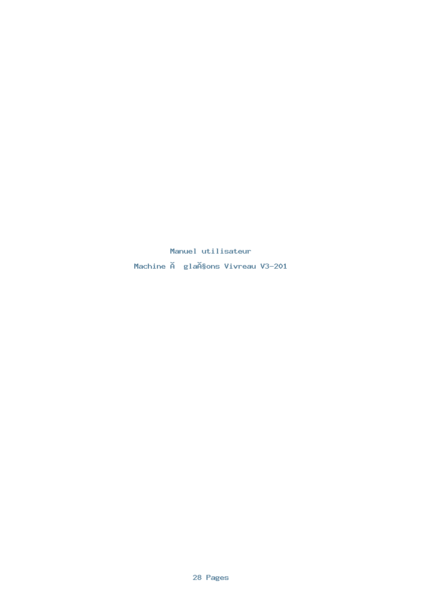 Page 1 de la notice Manuel utilisateur Vivreau V3-201