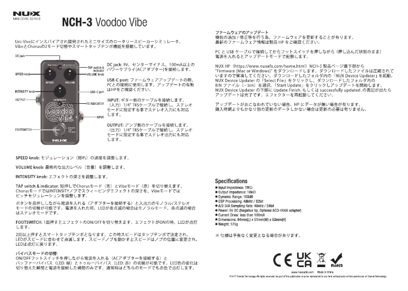 Página 1 del manual Manual de usuario NUX Voodoo Vibe