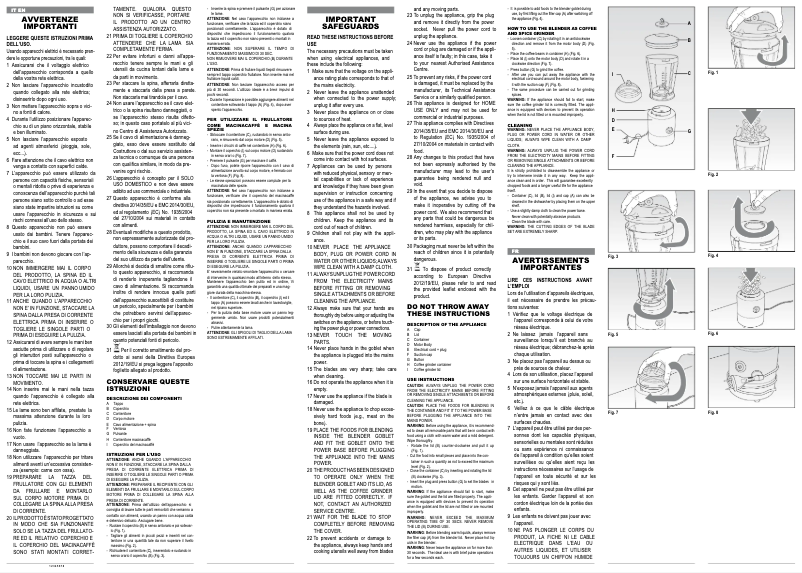 Page 1 de la notice Manuel utilisateur Ariete Blendy