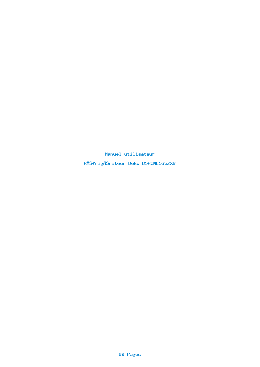 Page 1 de la notice Manuel utilisateur Beko B5RCNE535ZXB