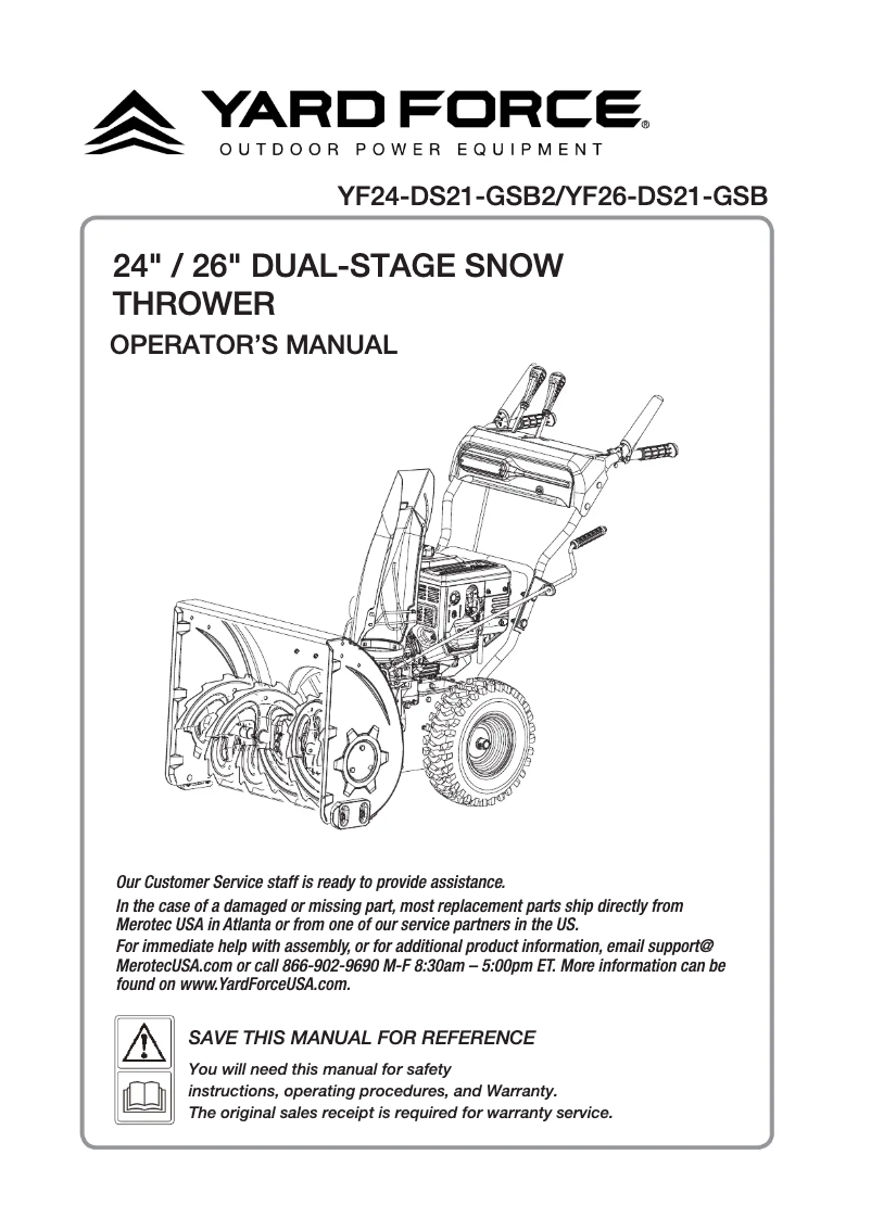 Page 1 de la notice Manuel utilisateur Yard Force YF26-DS21-GSB