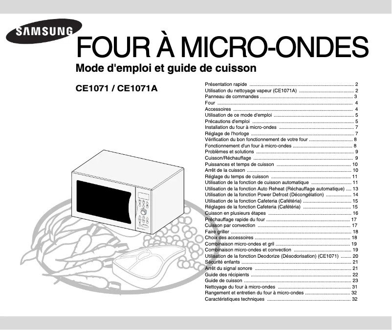 Página 1 del manual Manual de usuario Samsung CE1071