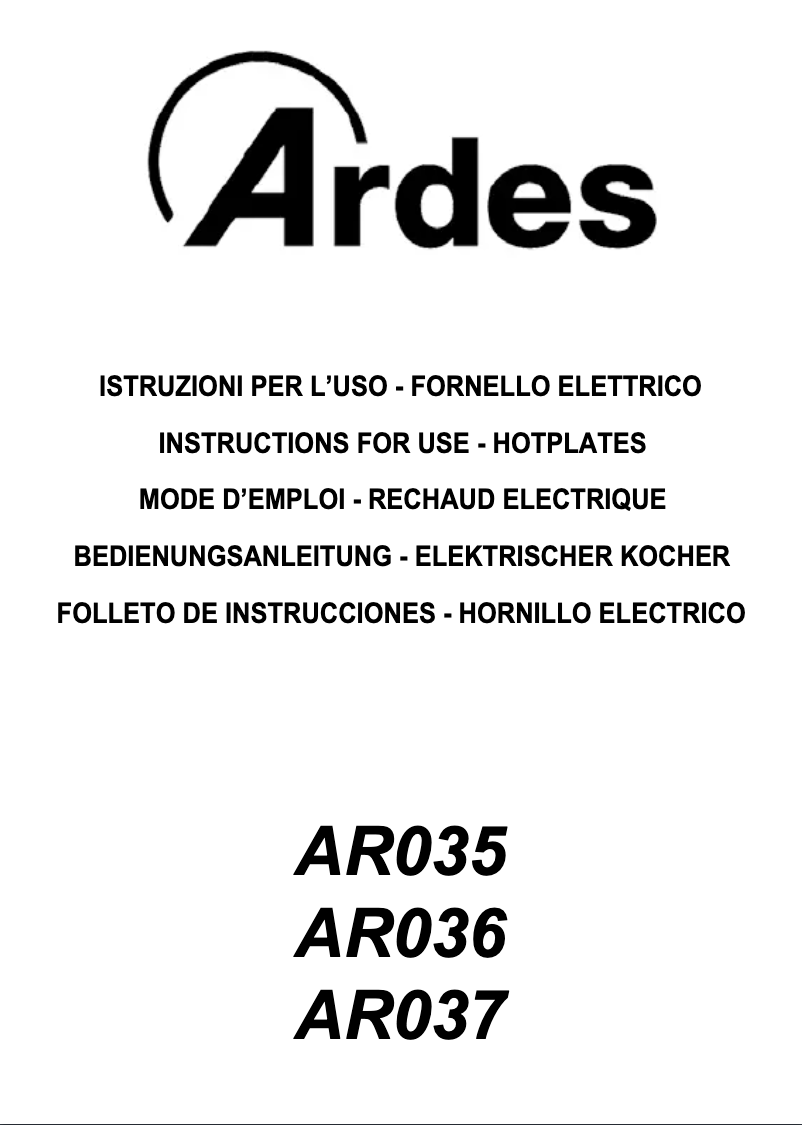 Page 1 de la notice Manuel utilisateur Ardes AR037