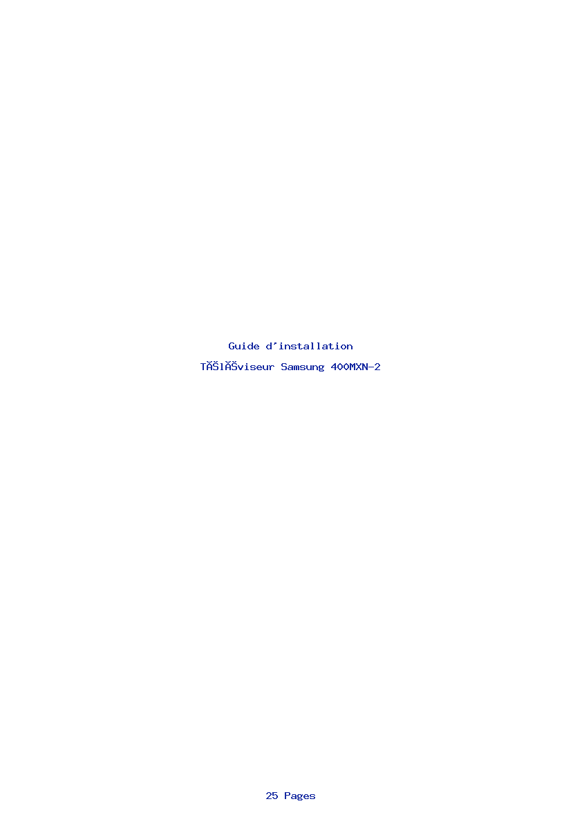 Page 1 de la notice Guide d'installation Samsung 400MXN-2
