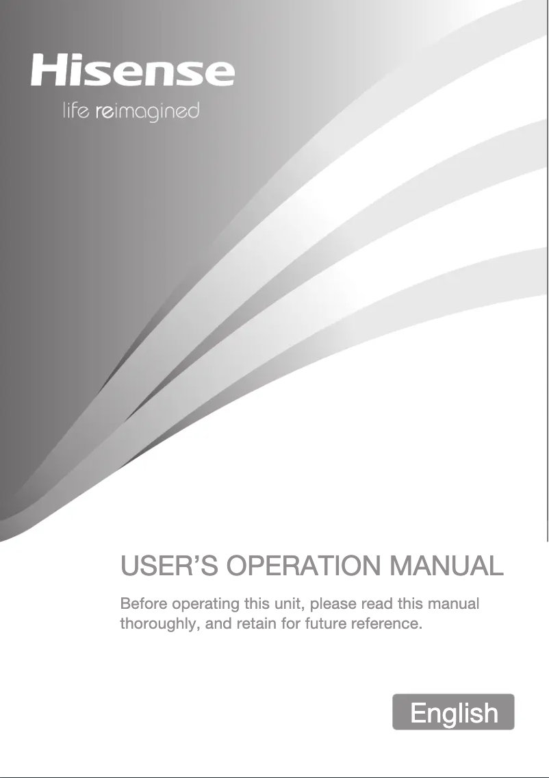 Page 1 of the manual User Manual Hisense DCGE802
