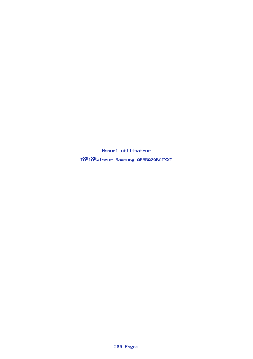Page 1 de la notice Manuel utilisateur Samsung QE55Q70BATXXC