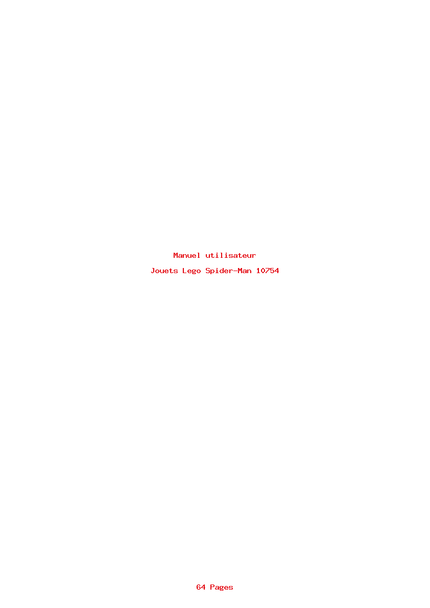 Page 1 de la notice Manuel utilisateur Lego Spider-Man 10754