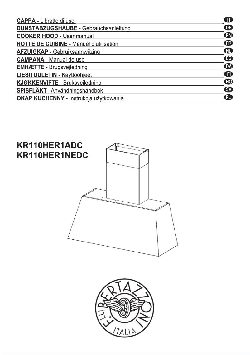 Page 1 de la notice Manuel utilisateur Bertazzoni KR110HER1NEDC