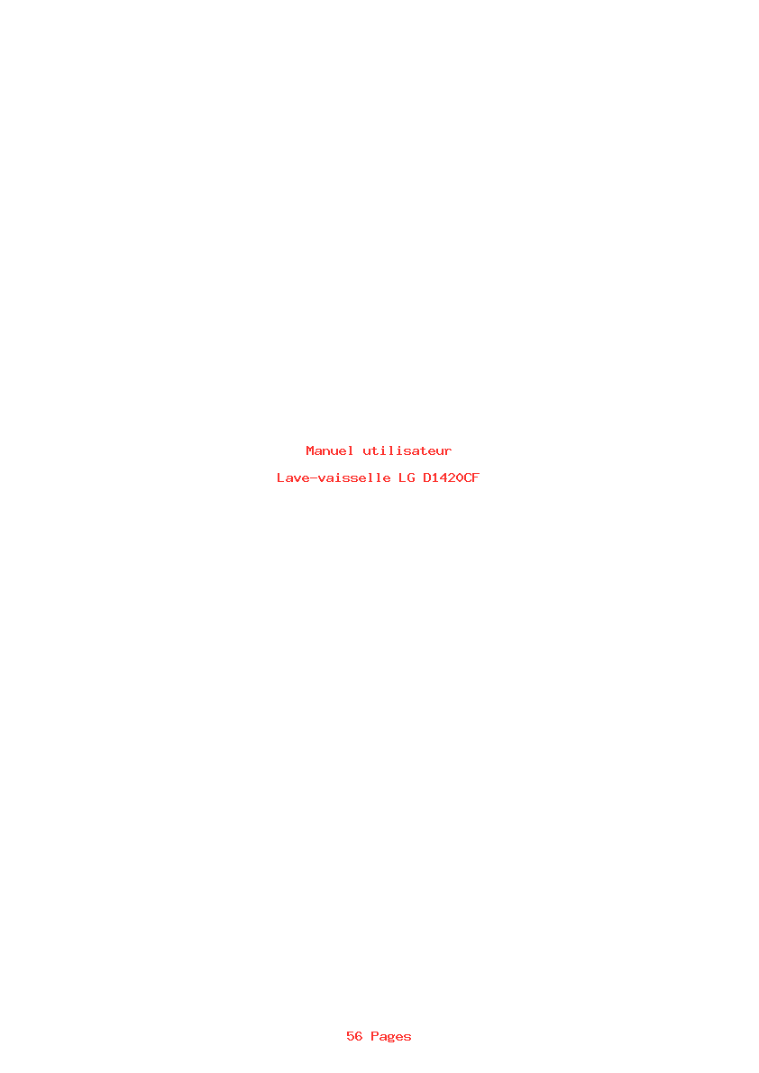 Page 1 de la notice Manuel utilisateur LG D1420CF