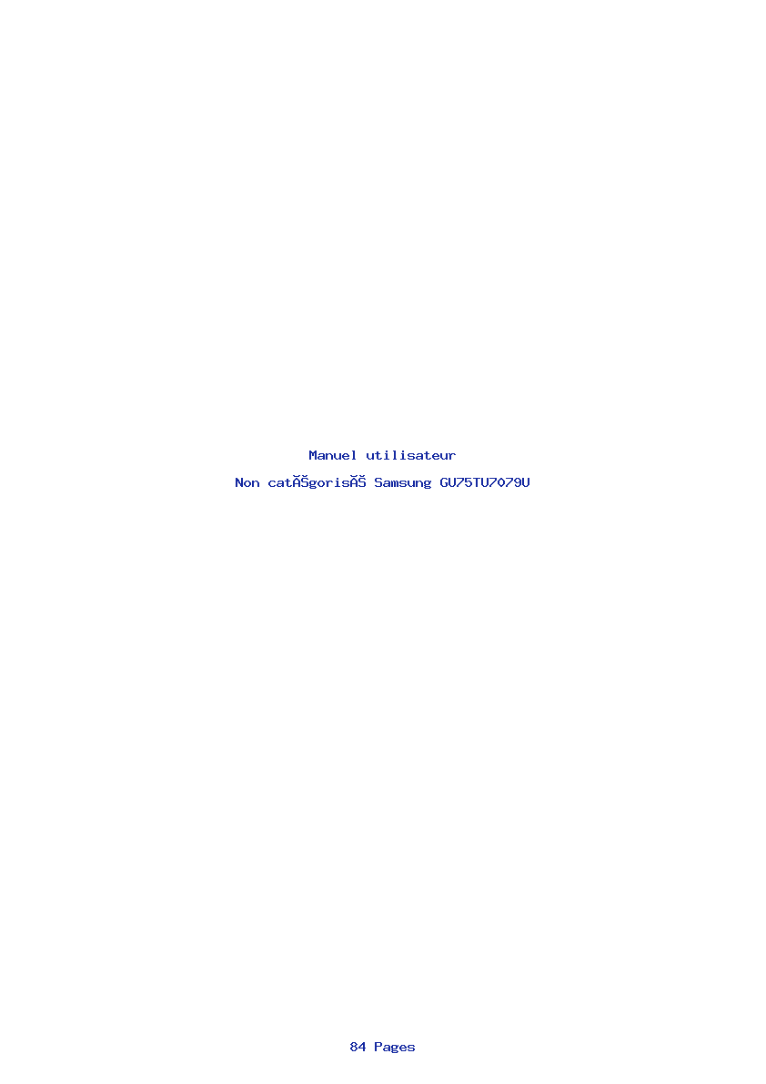 Page 1 de la notice Manuel utilisateur Samsung GU75TU7079U